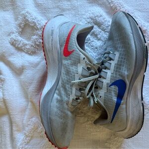 Nike Gray Shoes with Blue and Red Accents